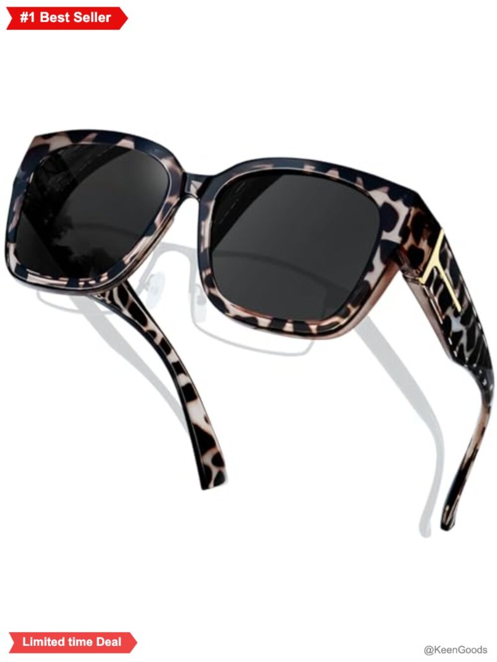 Oversized Square Polarized Fit Over Sunglasses UV400 TR90
